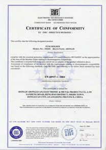 保險絲座FH201系列CE證書