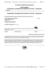 保險絲座FH1系列CUL證書