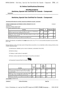 船型開關(guān)MR系列CUL證書