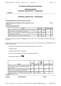 船型開關(guān)MR系列UL證書